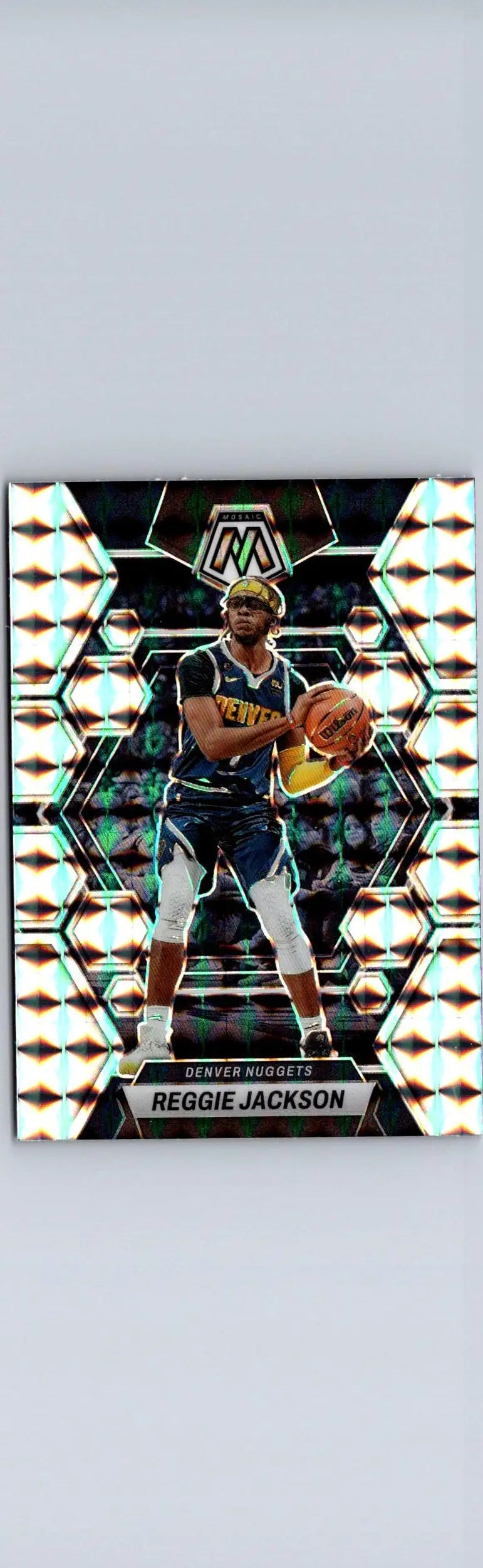 Reggie Jackson basketball card from 2022-23 Panini Mosaic Reggie Jackson Silver series