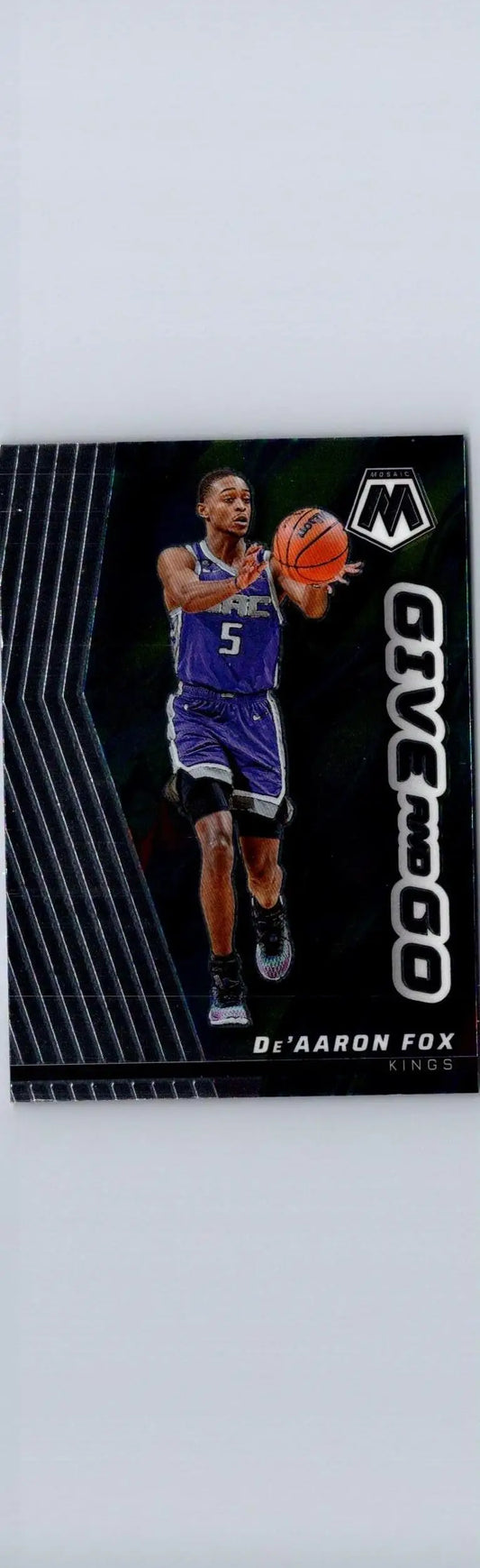 DeAaron Fox basketball card from 2022-23 Panini Mosaic trading cards collection