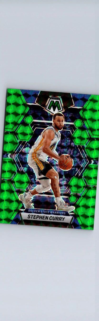Stephen Curry basketball card 2022-23 Panini Mosaic Stephen Curry Green front view