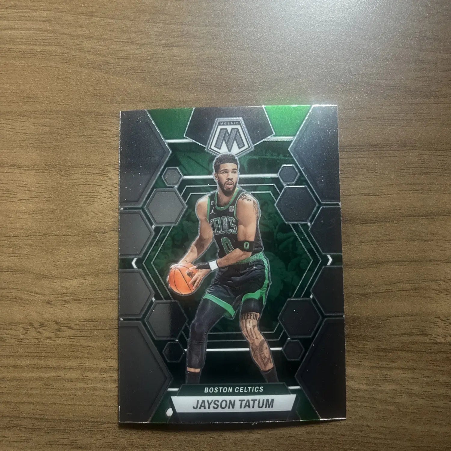 Jayson Tatum trading card from 2022-23 Panini Mosaic Boston Celtics #31 design