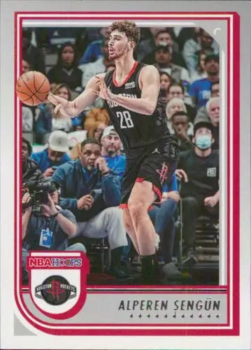 Original gloss Panini NBA Hoops trading card of Alperen Sengun in Rockets uniform