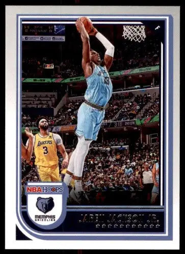 NBA hoops trading card featuring Jaren Jackson Jr. dunking from Panini NBA Hoops 2022-23