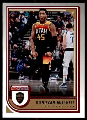 Donovan Mitchell basketball card from 2022-23 Panini NBA Hoops with original gloss finish