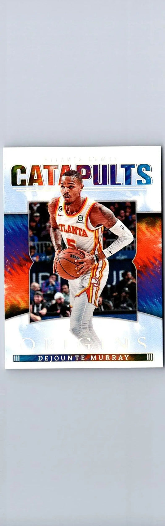 Dejounte Murray basketball card from 2022-23 Panini Origins Catapults collection