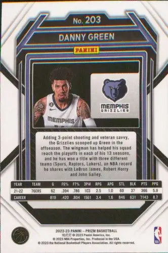 2022-23 Panini Prizm #203 Danny Green NM-MT Grizzlies ID:55462 - Trading Cards