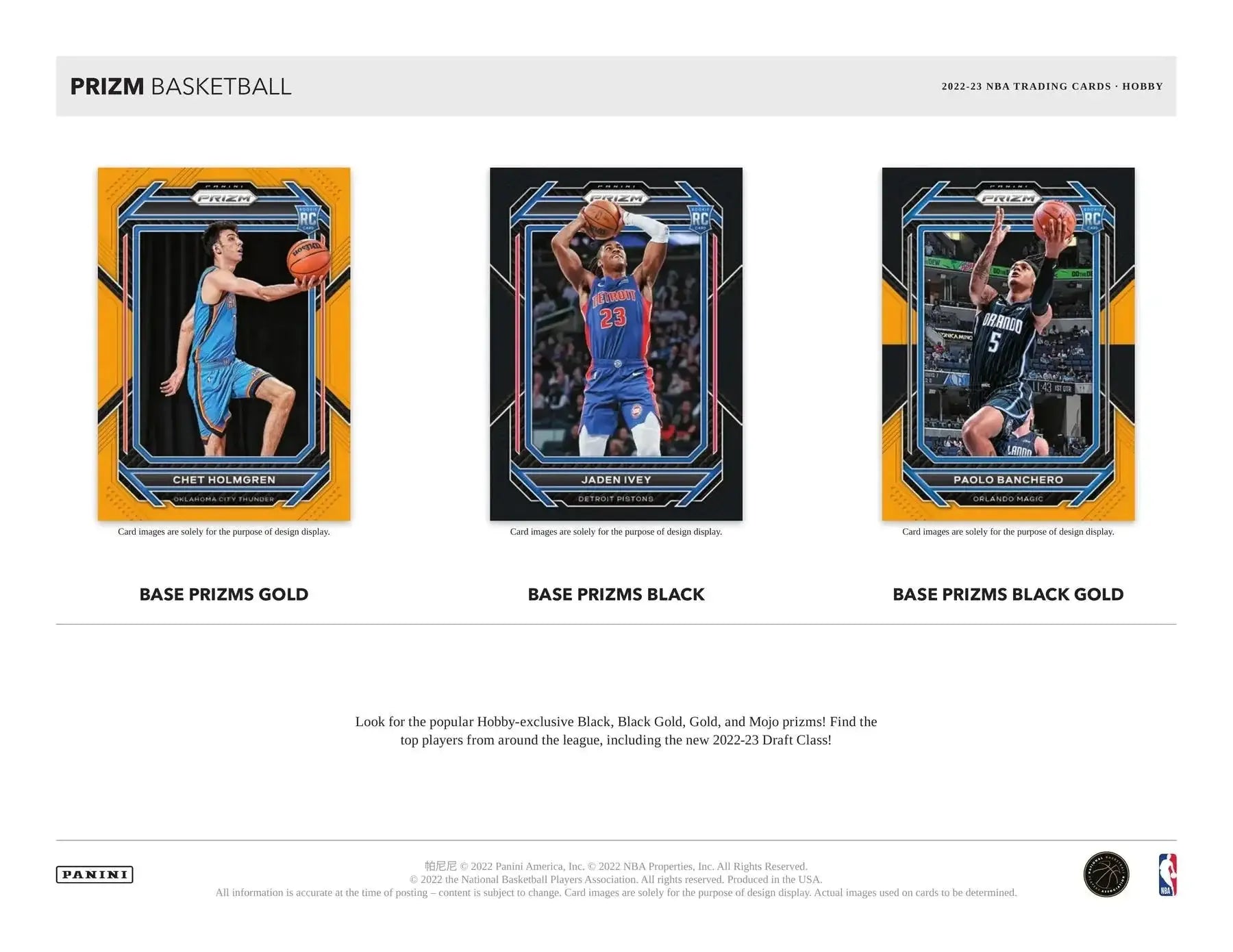 Prizm basketball trading cards from 2022-23 Panini Prizm Basketball Hobby Box featuring champion signatures