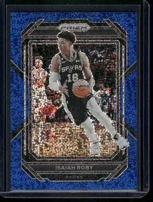 NBA basketball trading card of Isaiah Roby from Panini Prizm Isaiah series, Blue Shimmer 120/144