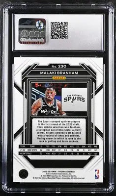 Malaki Branham basketball card from 2022-23 Panini Prizm Malaki Branham series