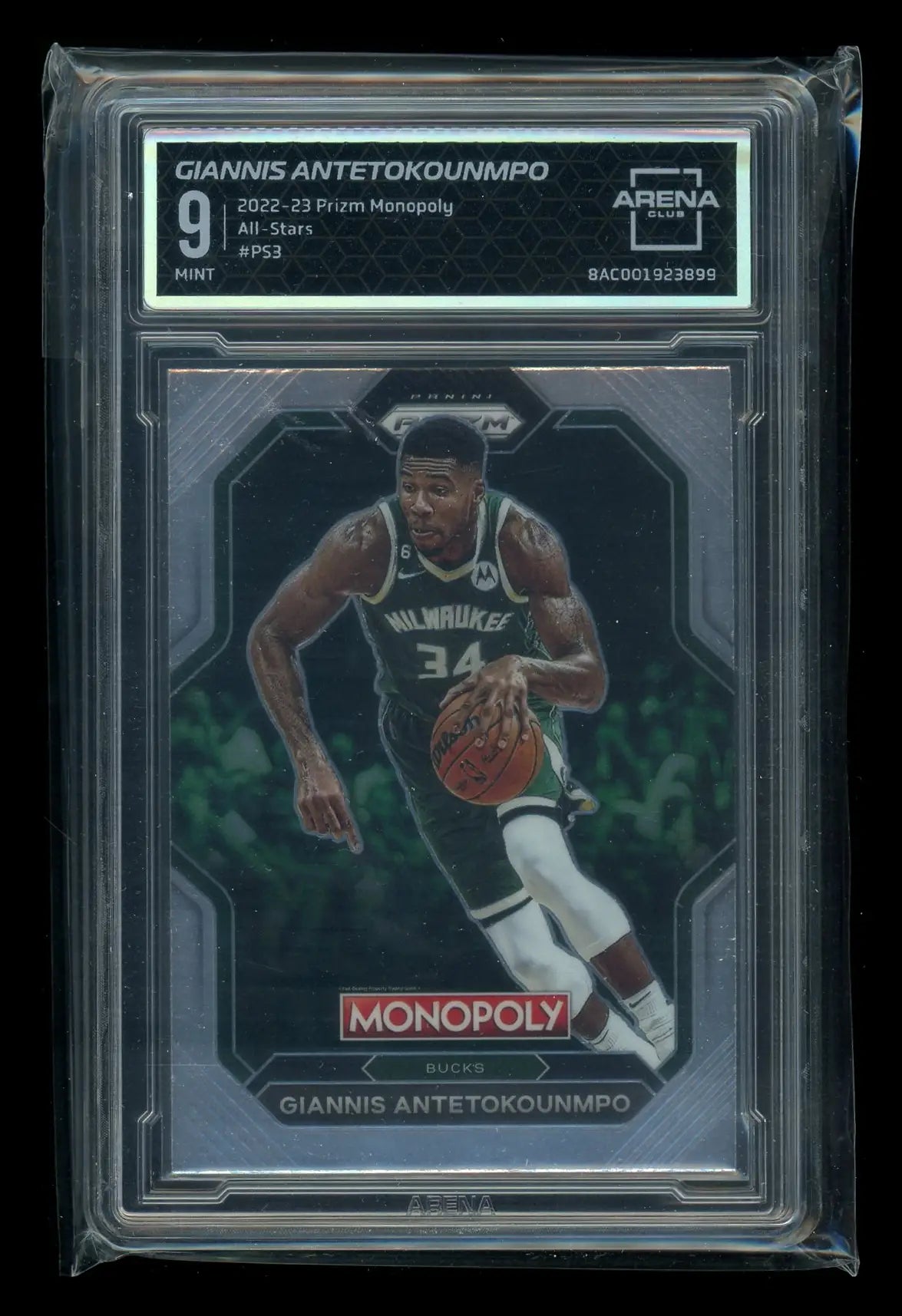2023-24 Panini Prizm Monopoly Giannis Antetokounmpo all-star basketball card graded 9 by BGS