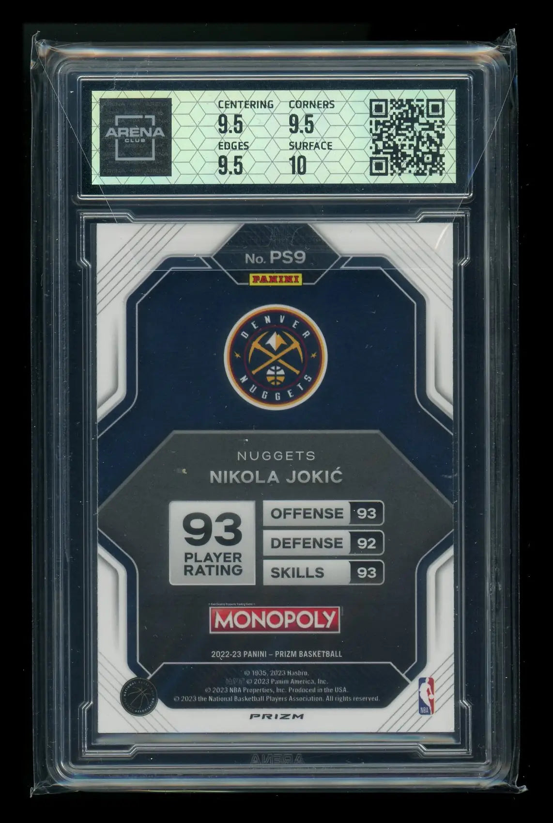 2022-23 Panini Prizm Monopoly All-Stars Silver Prizm Nikola Jokić #PS9 AC 10 - Trading Card