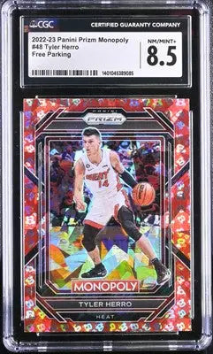 Graded Prizm Monopoly Tyler Herro basketball card from 2022-23 Panini Prizm Monopoly