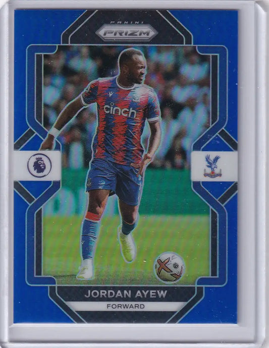 Soccer trading card of Jordan Ayew in action from Panini Prizm Premier League collection