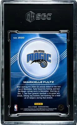 Graded Panini Recon Markelle Fultz basketball trading card with holo orange finish