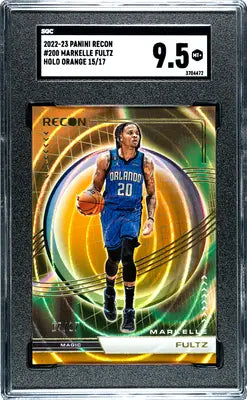 SGC-graded Panini Recon Markelle Fultz holographic orange basketball card 9.5