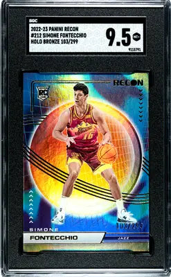 Graded Panini Recon Simone Fontecchio basketball trading card Holo Bronze 103/299