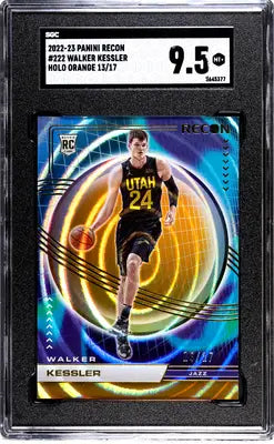Graded 2022-23 Panini Recon Walker Kessler basketball rookie card in Holo Orange SGC 9.5