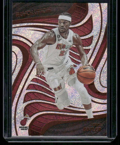 Basketball Jimmy Butler trading card from Panini Revolution Basketball with red and white design