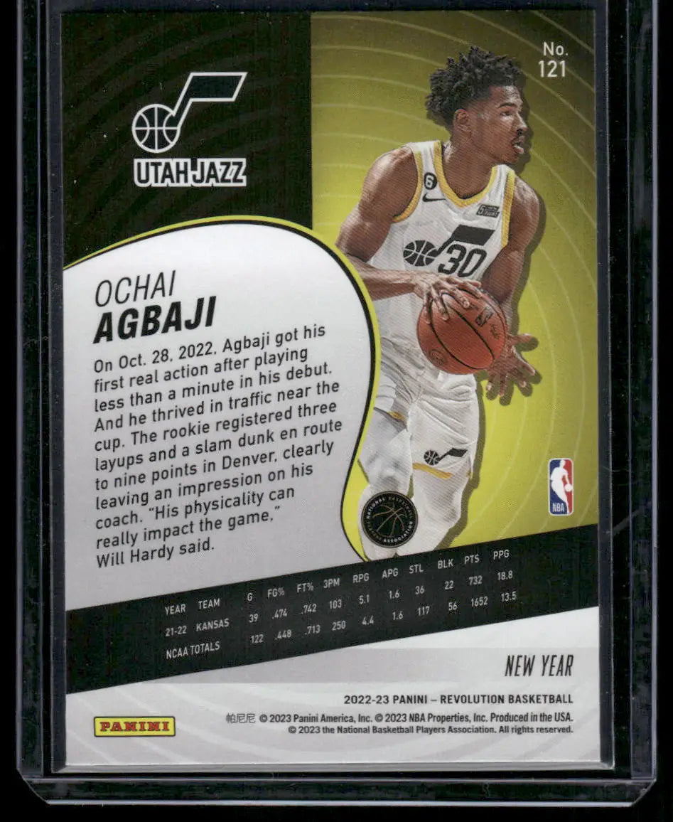 NBA basketball trading card featuring OCHAI AGBAJI from Panini Revolution Basketball 2022-23