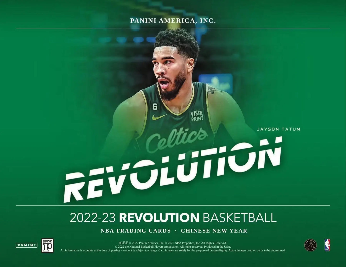 Jayson Tatum Basketball Card from 2022-23 Panini Revolution Chinese New Year Hobby Box with exclusive parallels