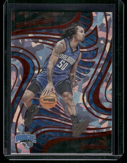 Orlando Magic Paolo Banchero basketball trading card in 2022-23 Panini Revolution featuring Cole Anthony