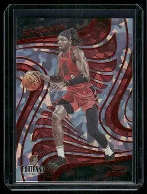 Collectible 2022-23 Panini Revolution Jerami Grant basketball trading card featuring player dribbling