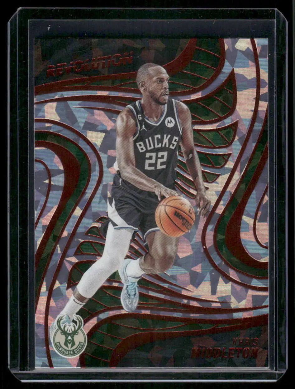 Basketball trading card of Khris Middleton 2022-23 Panini Revolution Milwaukee Bucks