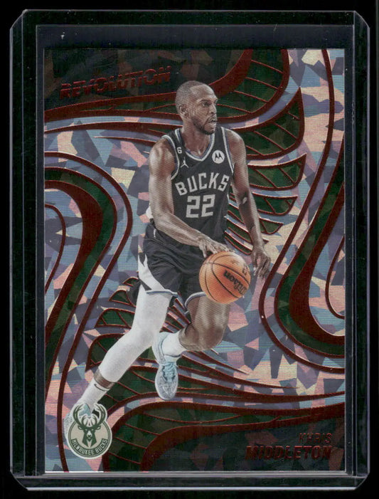 Basketball trading card of Khris Middleton 2022-23 Panini Revolution Milwaukee Bucks