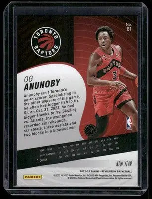 Basketball trading card of OG Anunoby from 2022-23 Panini Revolution series