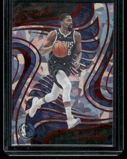 Basketball trading card featuring Kevin Durant in Dallas Mavericks uniform from 2022-23 Panini Revolution Spencer Dinwiddie series