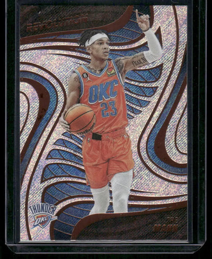 Rare Panini Revolution Tre Tre Mann basketball trading card in orange jersey