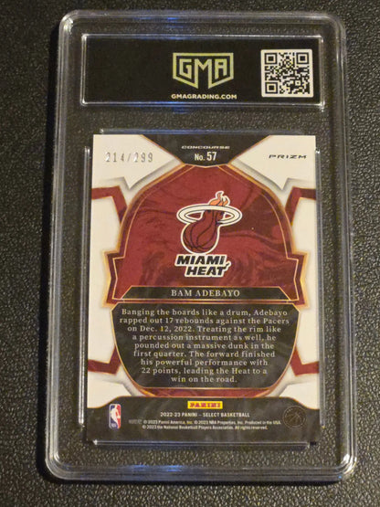 2022-23 Panini Select #57 Bam Adebayo Light Blue Prizms GMA 10 #/299