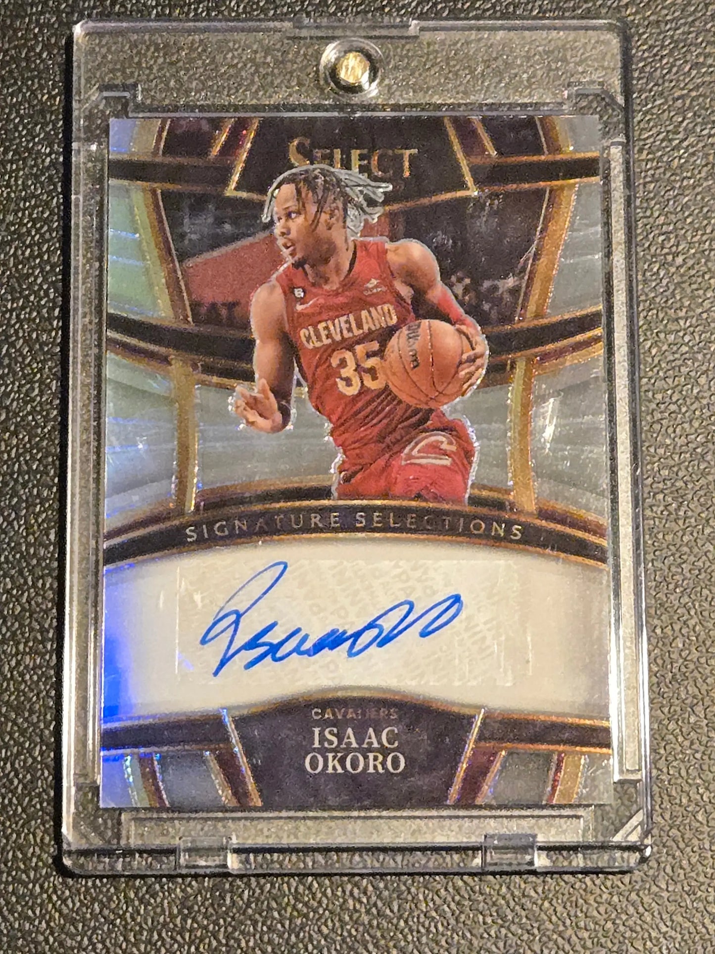 Autographed Isaac Okoro basketball trading card from Panini Select Signature Selections series