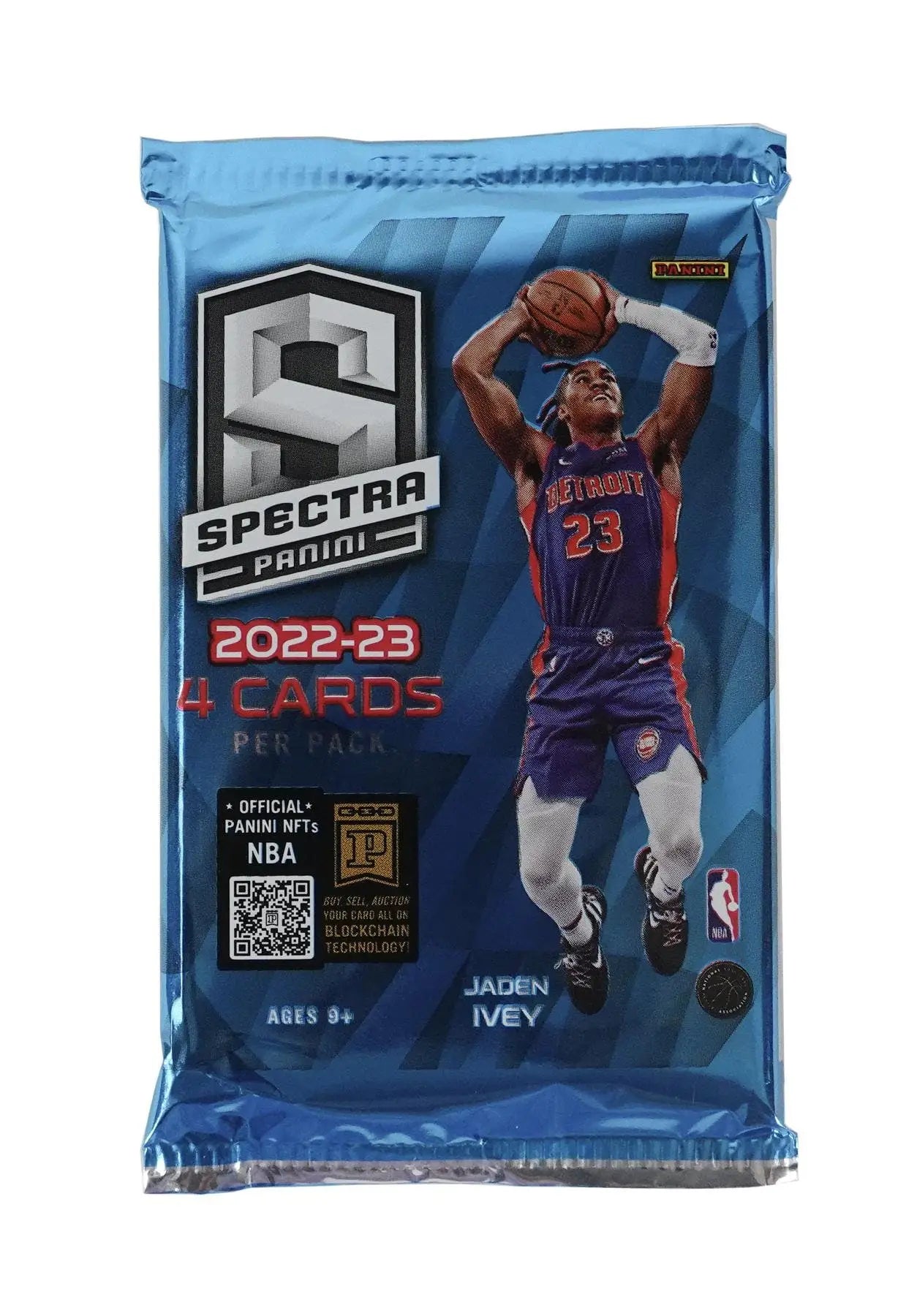 Sealed pack of 2022-23 Panini Spectra Basketball with color blast and deep space signatures