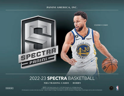 Stephen Curry basketball trading card from Panini Spectra Basketball with deep space signatures