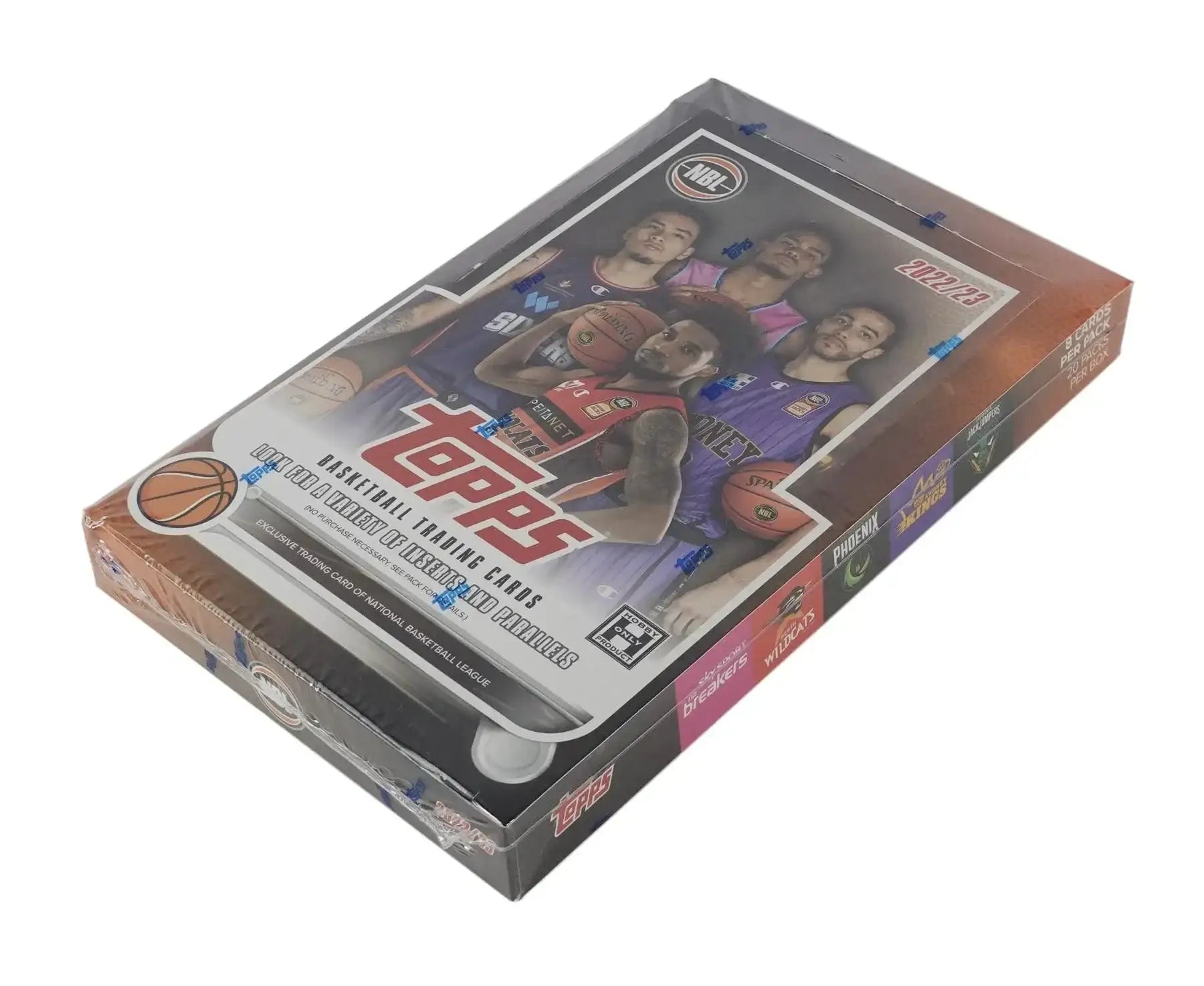 Sealed 2022-23 Topps NBL Basketball Hobby Box with gold and sun ray parallels