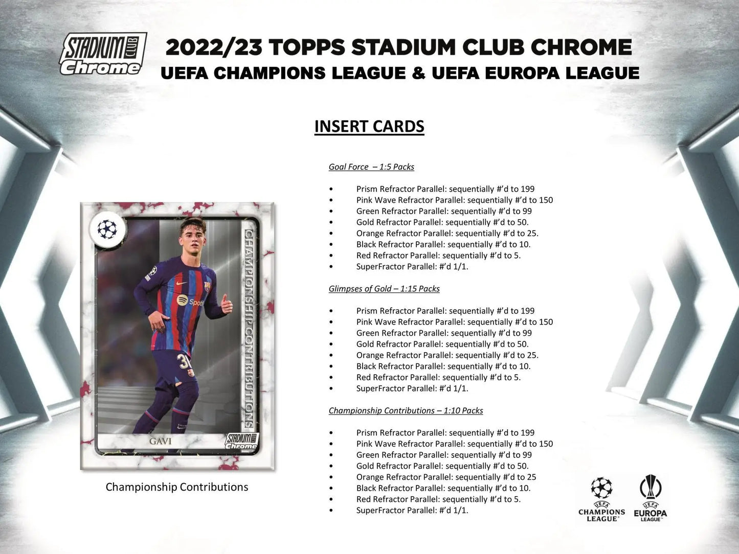 UEFA Champions League trading card insert with wave refractor parallel from Topps Stadium Club Chrome 2022-23