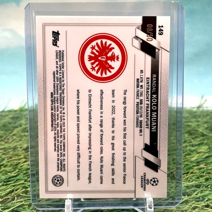 Randal Kolo Muani soccer card from Topps UEFA 2022-23 Rookie Gold /50