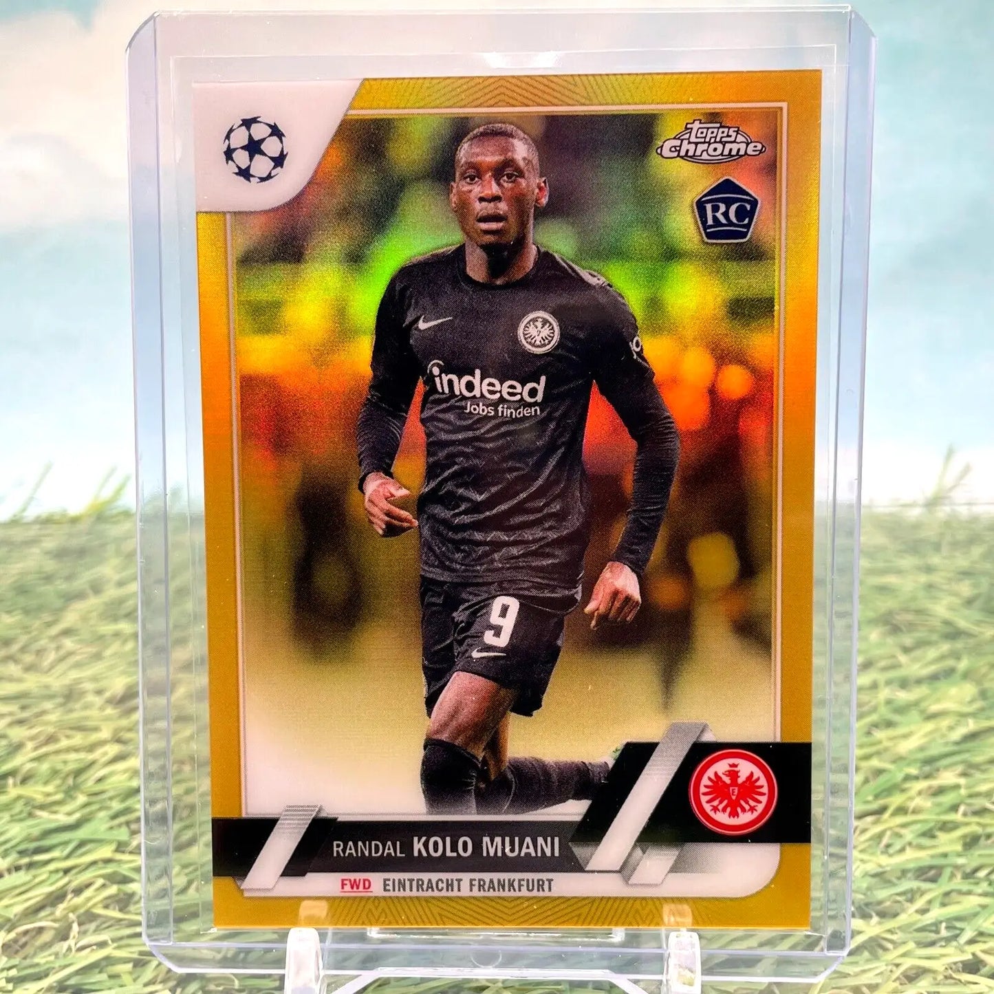 Randal Kolo Muani rookie card from 2022-23 Topps UEFA collection, limited gold /50