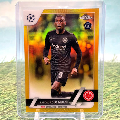 Randal Kolo Muani rookie card from 2022-23 Topps UEFA collection, limited gold /50