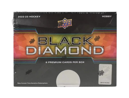 2022-23 Upper Deck Black Diamond Hockey Hobby Box featuring exquisite collection and diamond relics