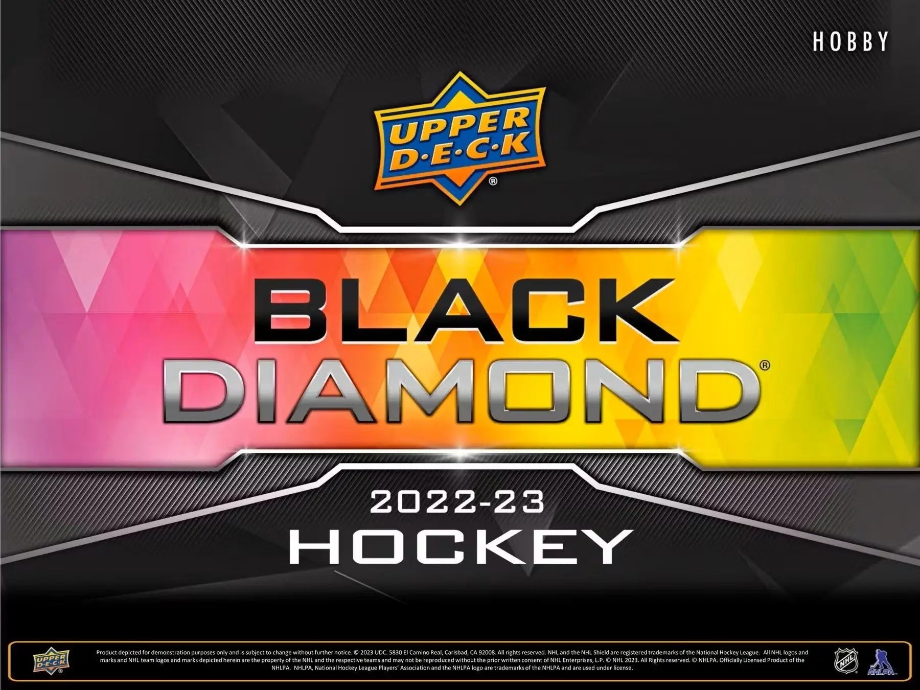 2022-23 Upper Deck Black Diamond Hockey Hobby Box featuring exquisite collection and diamond relics