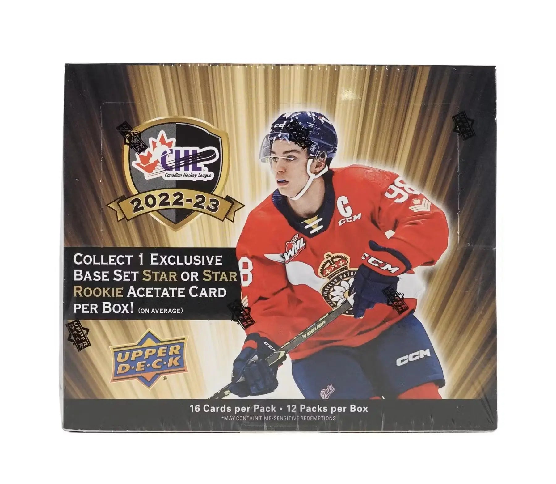 2022-23 Upper Deck CHL Hockey Hobby Box with base set star rookies and auto parallel