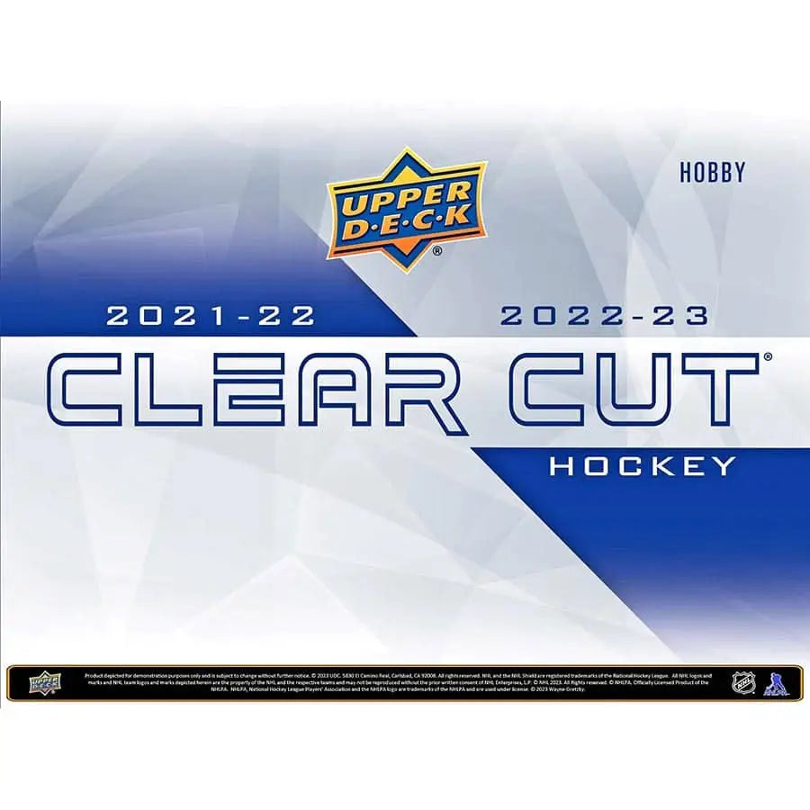 Upper Deck Clear Cut hockey card box from 2022-23 UPPER DECK CLEAR CUT HOCKEY BOX