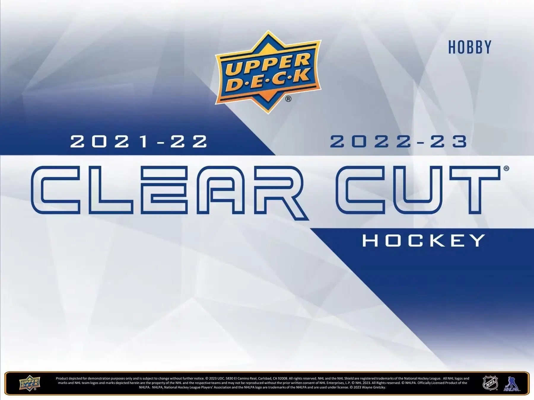 Upper Deck Clear Cut Hockey card product with legends autos and rookies autos within 2022/23 Hobby Box