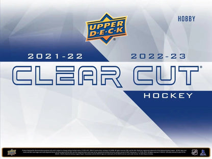 Upper Deck Clear Cut Hockey card product with legends autos and rookies autos within 2022/23 Hobby Box