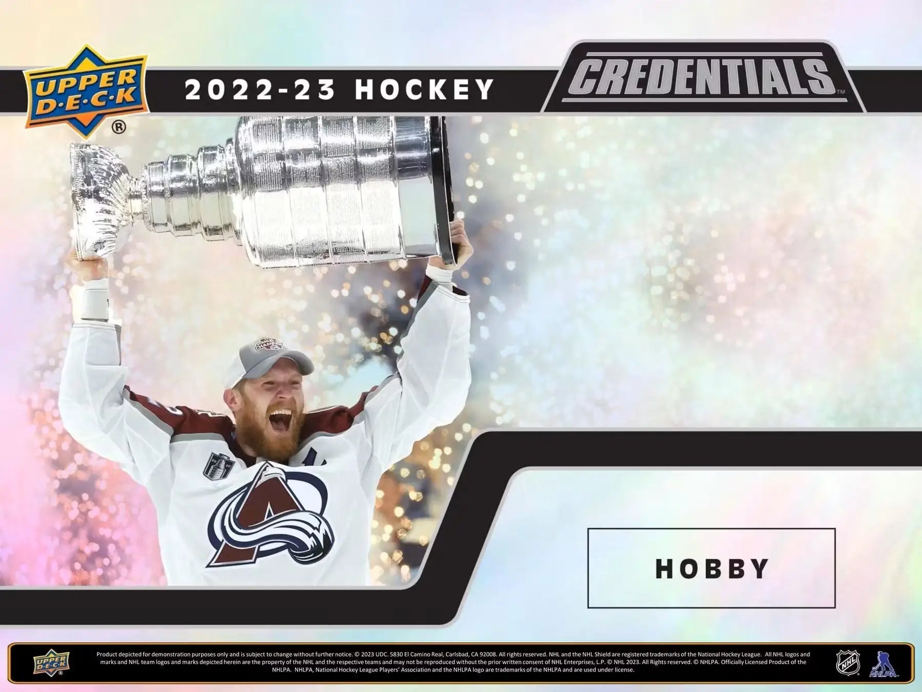 Hockey trading card from 2022/23 Upper Deck Credentials Hobby Box with debut ticket access