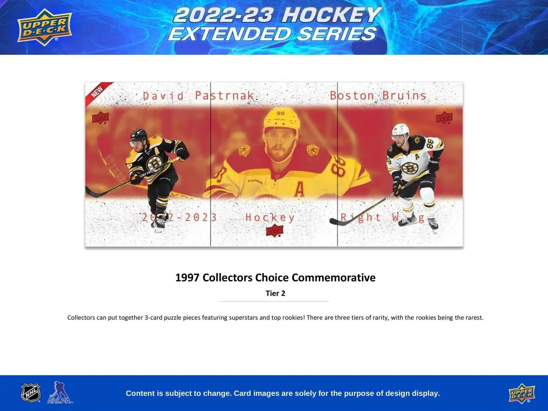 2022-23 Upper Deck Extended Series Hockey card featuring David Pastrnak Black Diamond Young Guns