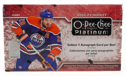 2022-23 Upper Deck O-Pee-Chee Platinum Hockey Hobby Box with base set, marquee rookies, and veterans
