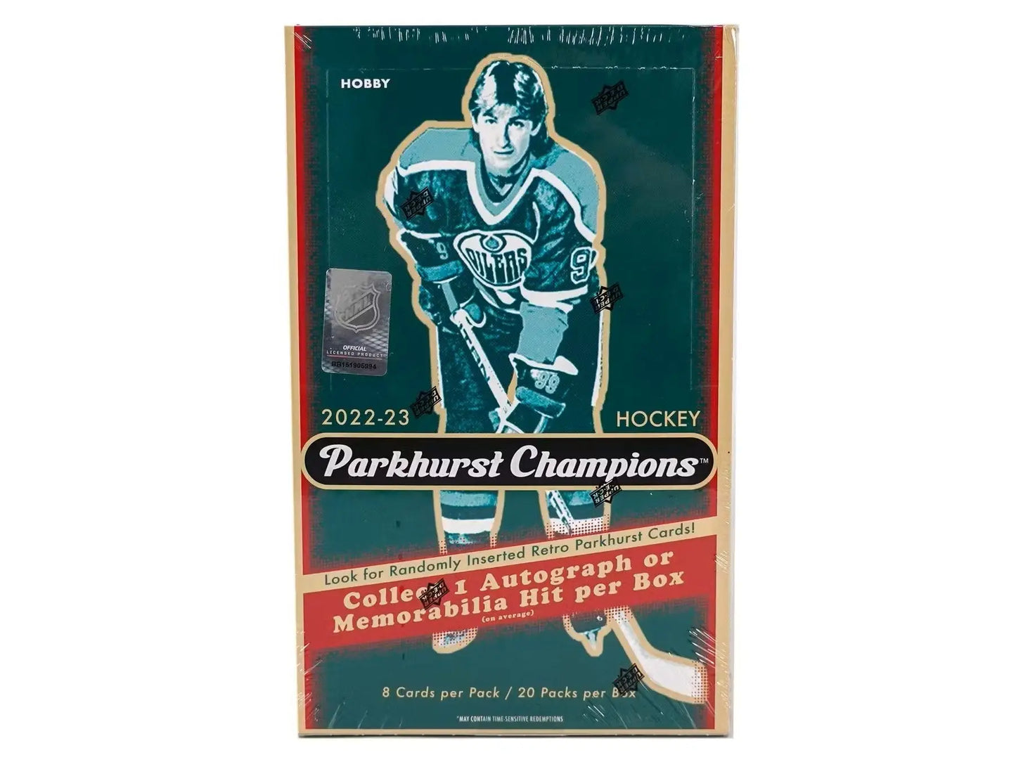 2022-23 Upper Deck Parkhurst Champions Hockey Hobby Box featuring base set auto parallel cards