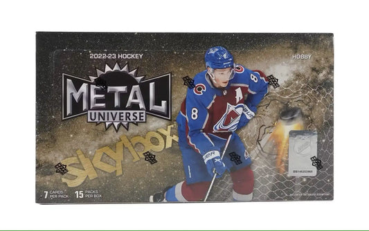 2022-23 Upper Deck Skybox Metal Universe Hockey Hobby Box with base set and auto parallel